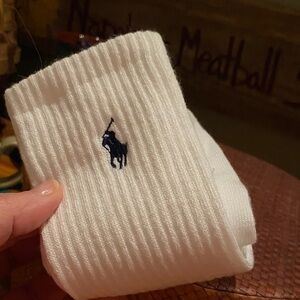 NWOT Men's Single Classic Crew Socks White (2 pairs)